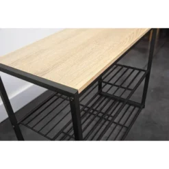 3 Tier Shoe Rack Black Metal With Natural Wood - Brightroom™ -Brightroom Sales Store GUEST 013d69be 4814 4e67 a4fd 7c871da78098