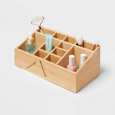 10" X 5" X 4" 12 Compartment Bamboo Countertop Organizer - Brightroom™ 3 10" X 5" X 4" 12 Compartment Bamboo Countertop Organizer - Brightroom™ - Image 3