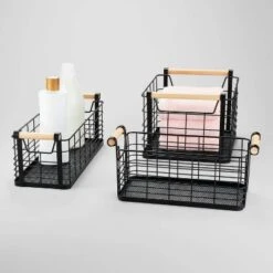 Rectangular Wire Natural Wood Handles Basket - Brightroom™ -Brightroom Sales Store GUEST ab19b57b a6b9 48e1 bff9 9f5ba2d2135a