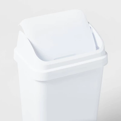 13gal Swing Top Waste Basket White - Brightroom™ 2 13gal Swing Top Waste Basket White - Brightroom™ - Image 2