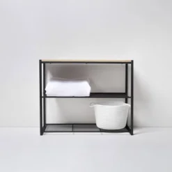 3 Tier Shoe Rack Black Metal With Natural Wood - Brightroom™ -Brightroom Sales Store GUEST c136b996 a47b 4cd3 9536 a26df1deb6a1