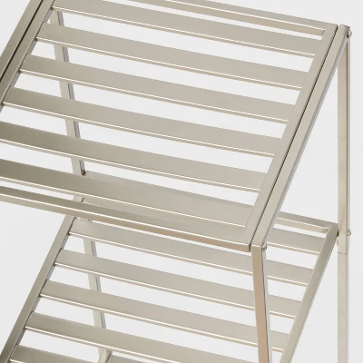 Short Bath Storage Tower Brushed Nickel Metal - Brightroom™ 2 Short Bath Storage Tower Brushed Nickel Metal - Brightroom™ - Image 2