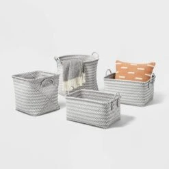 Large Woven Rectangular Storage Basket Gray/White - Brightroom™ -Brightroom Sales Store GUEST f7afc392 cd5f 4f5b b71c de34f8204ec5